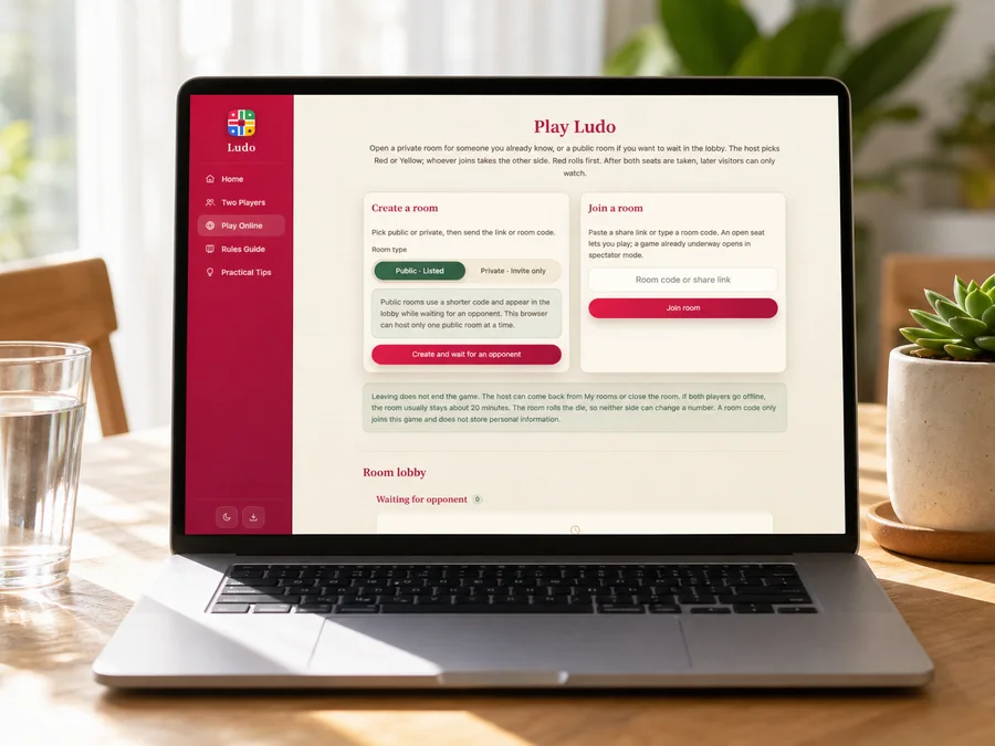 Seats and spectator status in an online Ludo room