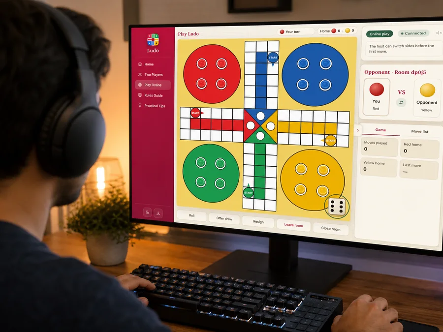 Leave, reconnect, and close-room states for online Ludo